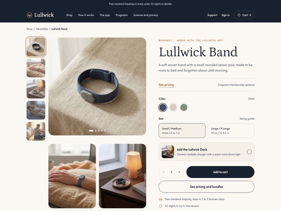 Consumer health brand website design: product page