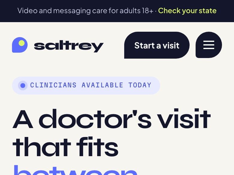 Digital health company website design: mobile home page
