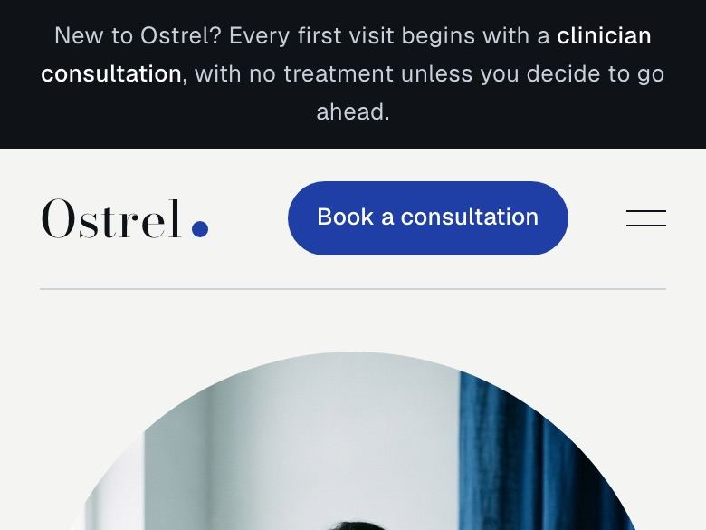 Med spa website design: mobile home page