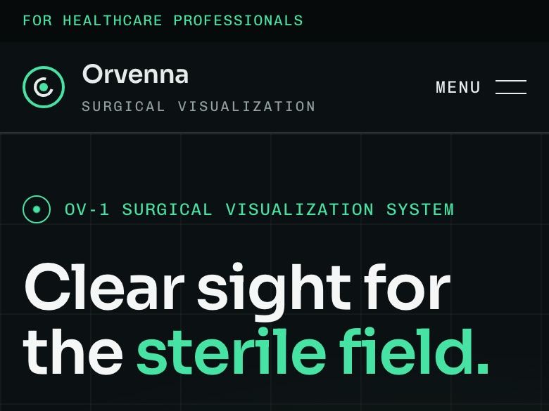 Medical device company website design: mobile home page