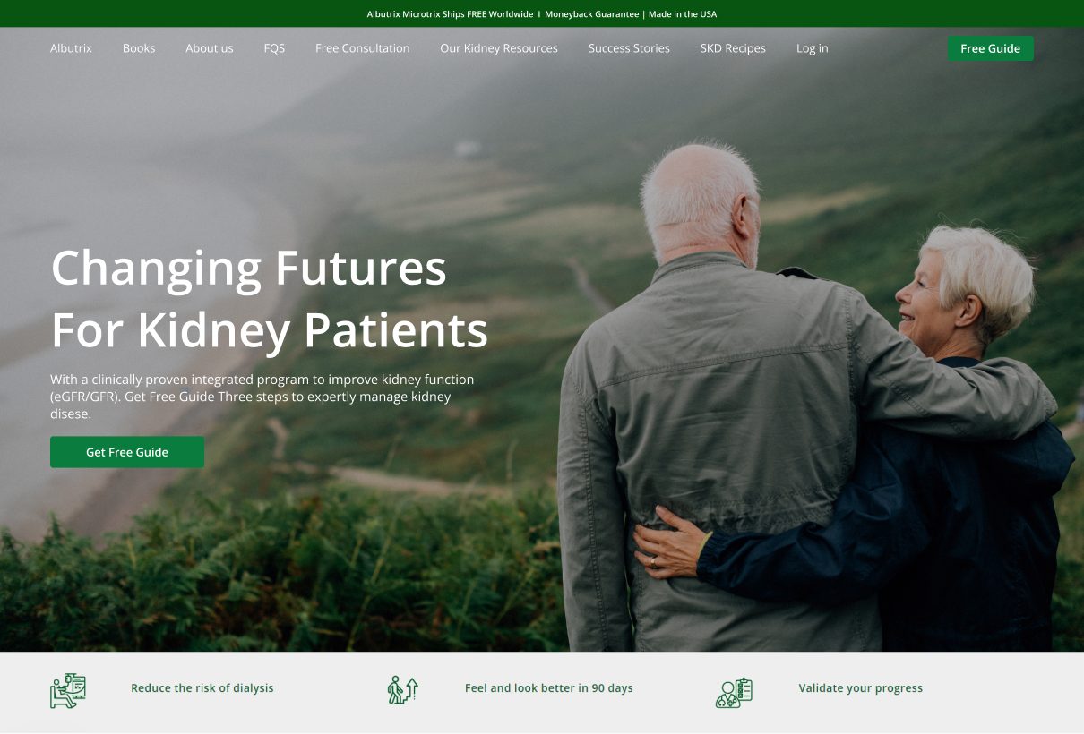 Albutrix website design: Opening direction 1