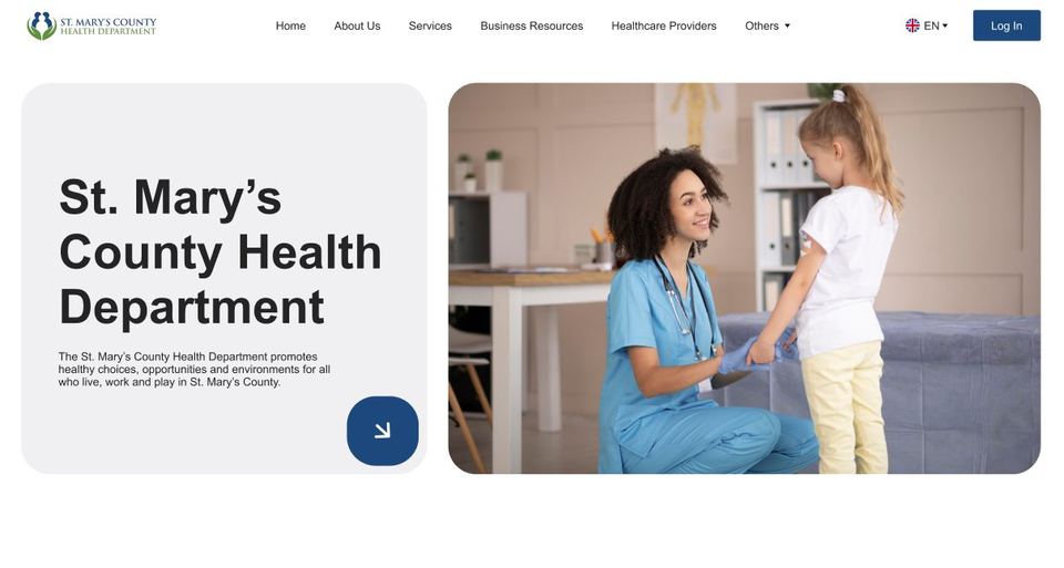 St. Mary's County Health Department website design: Opening direction 4