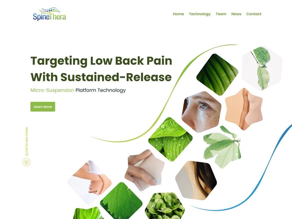 Spinethera website design: Homepage V.3.0